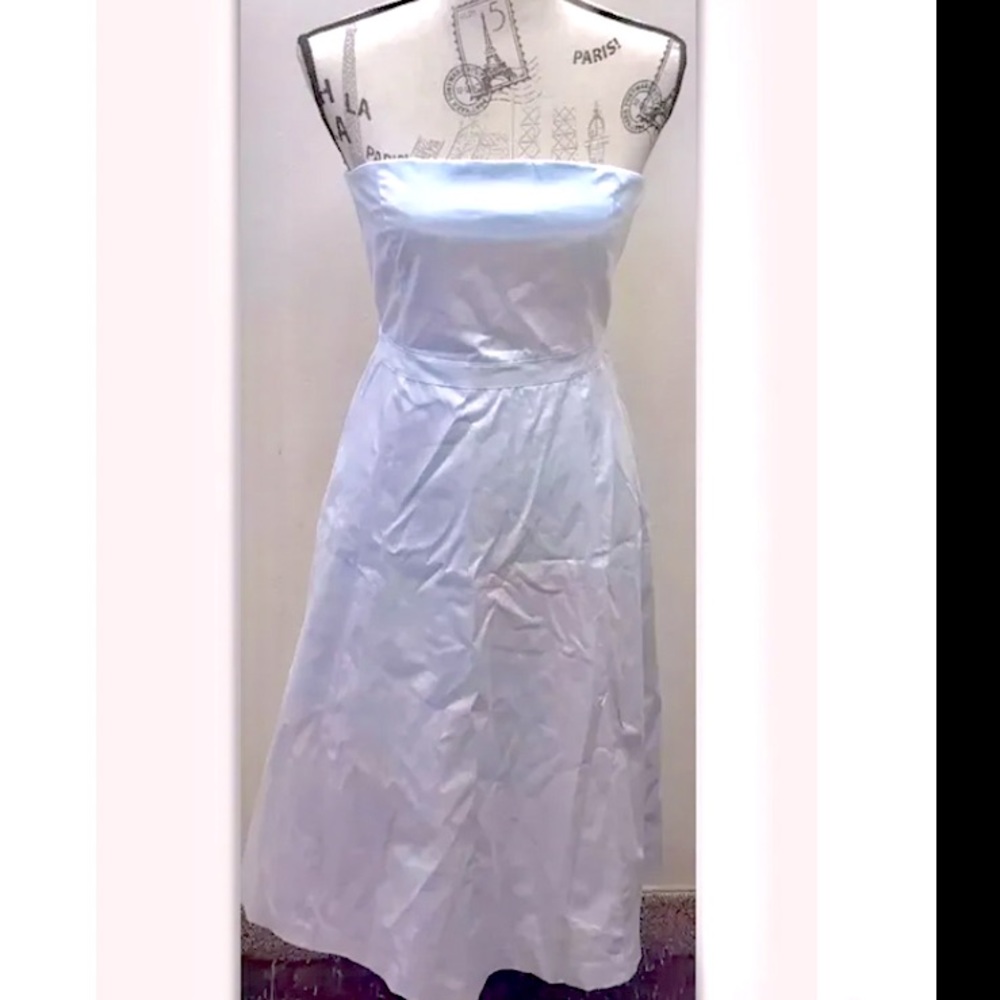 Hilfiger Strapless Fit Flare A Line Dress Baby Blue 2 Cotton
